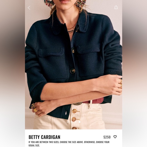 Sezane Sweaters - Sézane Navy Crochet Betty Cardigan Jacket